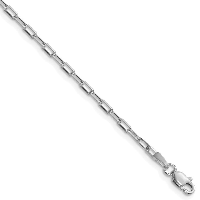 Buy Stylish 14K White Gold Solid Beveled 2.1mm Paperclip Chain - Luxury Value-1