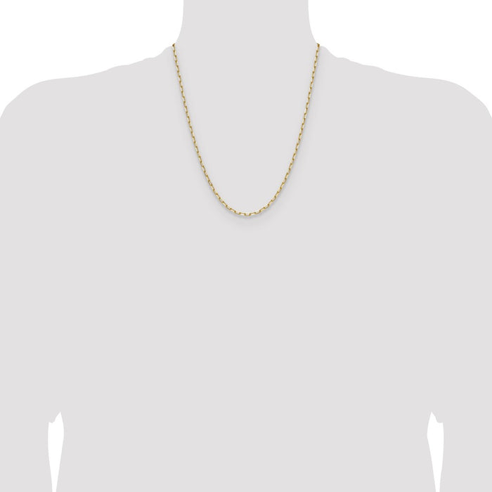 Buy Stylish 14K Solid Gold Beveled Paperclip Chain - 3.0mm, Affordable Luxury-4