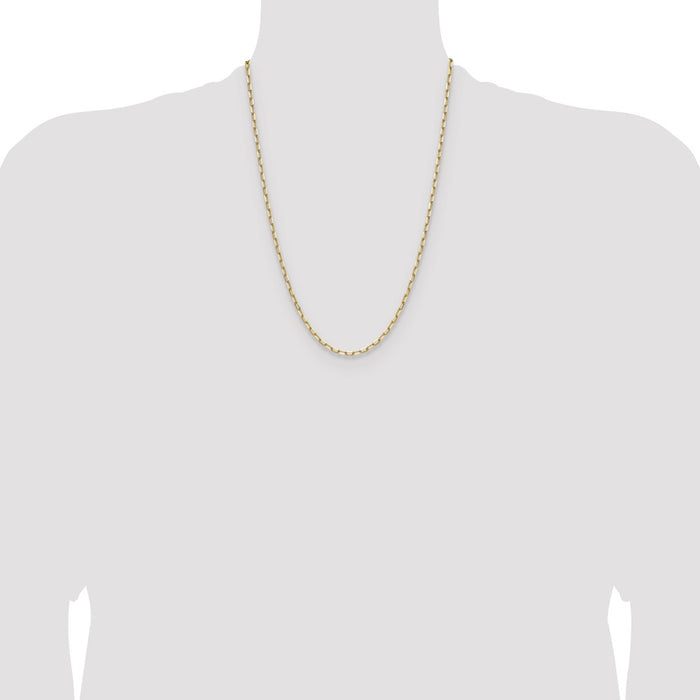 Buy Stylish 14K Solid Gold 3.0mm Beveled Paperclip Chain - Luxury Value!-4