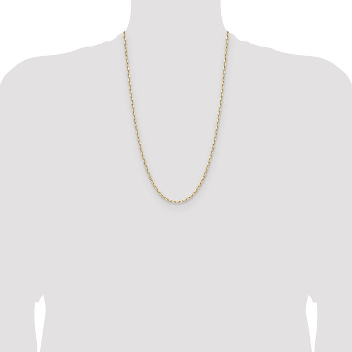 Buy 14K Solid Gold 3.0mm Beveled Paperclip Chain - Stylish & Affordable Luxury-4