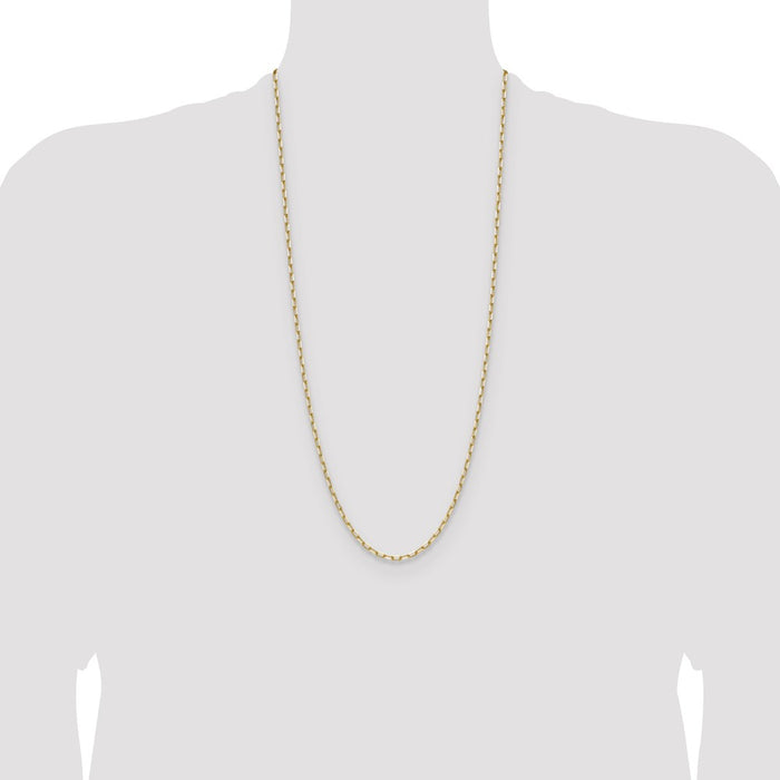 Buy Stylish 14K Solid Gold 3.0mm Beveled Paperclip Chain - Luxury Value!-4