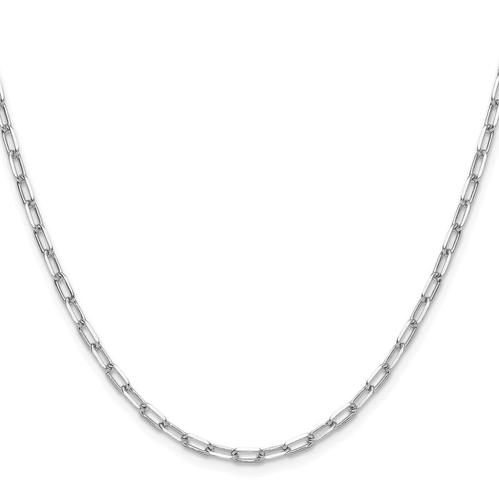 Shop Stylish 14K White Gold 3.0mm Beveled Paperclip Link Chain - Luxury Value-2