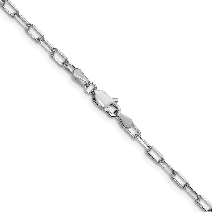 Shop Stylish 14K White Gold 3.0mm Beveled Paperclip Link Chain - Luxury Value-3
