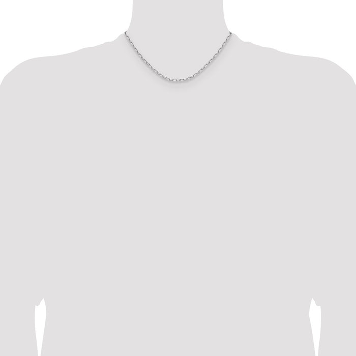 Buy Stylish 14K White Gold 3.0mm Solid Beveled Paperclip Link Chain-4