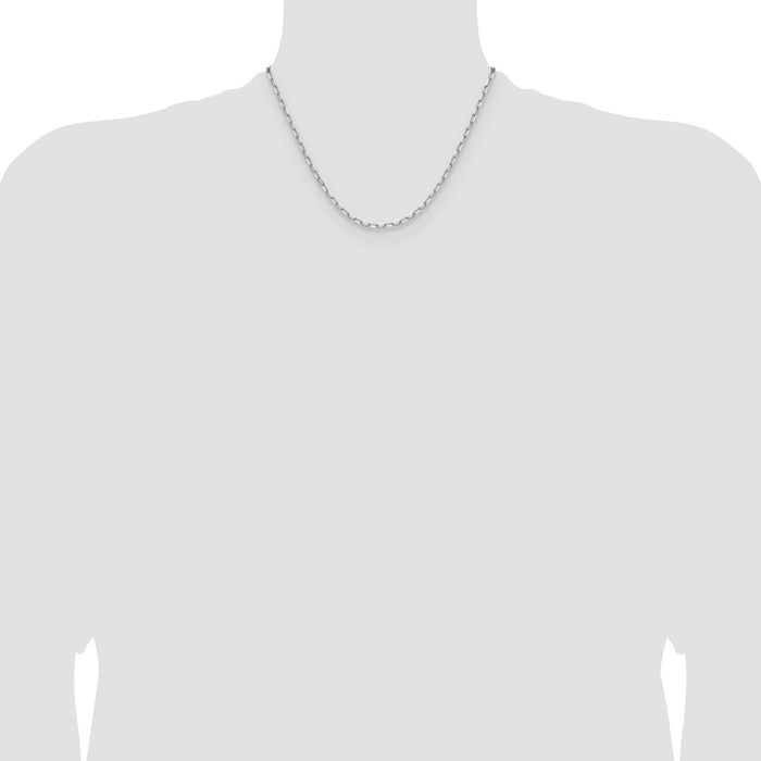 Exclusive 14K White Gold 3.0mm Beveled Paperclip Link Chain - Stylish Value-4