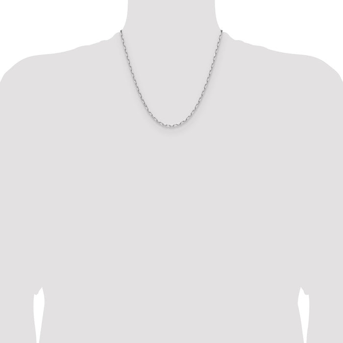 Exclusive 3.0mm 14K White Gold Beveled Paperclip Link Chain - Stylish Luxury-4