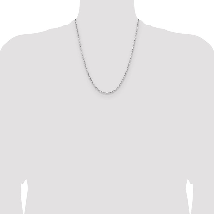 Shop Stylish 14K White Gold 3.0mm Beveled Paperclip Link Chain - Luxury Value-4