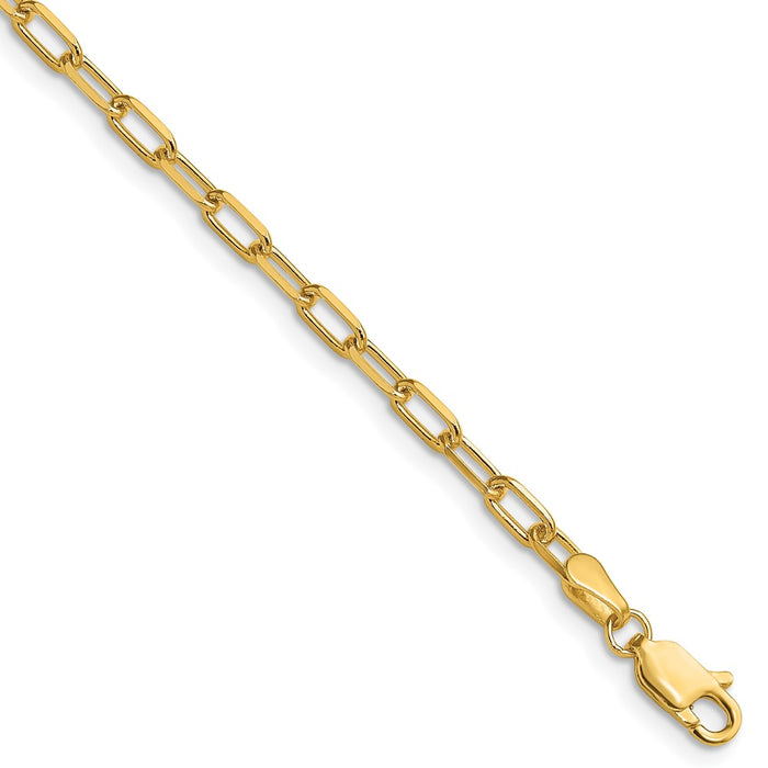 Buy 14K Solid Gold 3.0mm Beveled Paperclip Chain - Stylish and Affordable Luxury-1