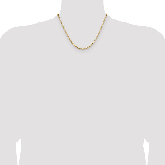 Shop Exclusive 14K Solid Gold Beveled Paperclip Chain - 3.5mm, Stylish Value!-4