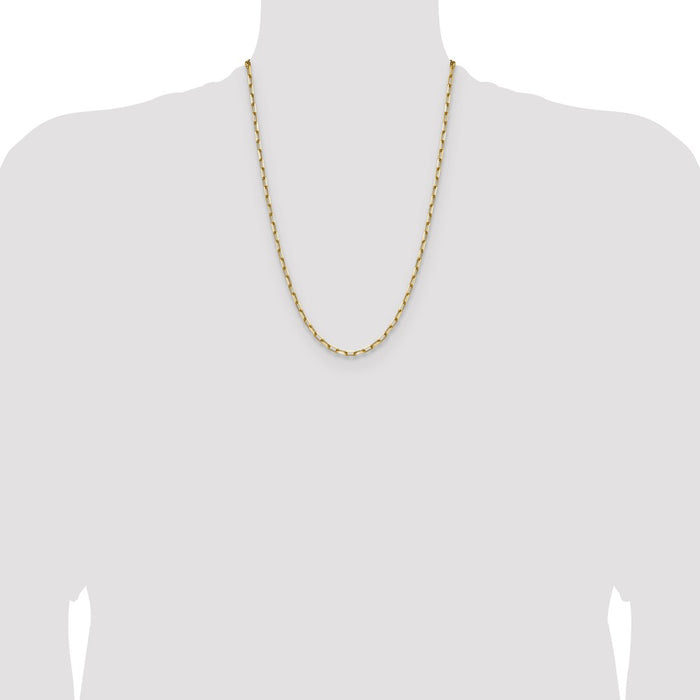 Buy Stylish 14K Solid Gold 3.5mm Beveled Paperclip Chain - Luxury Jewelry-4