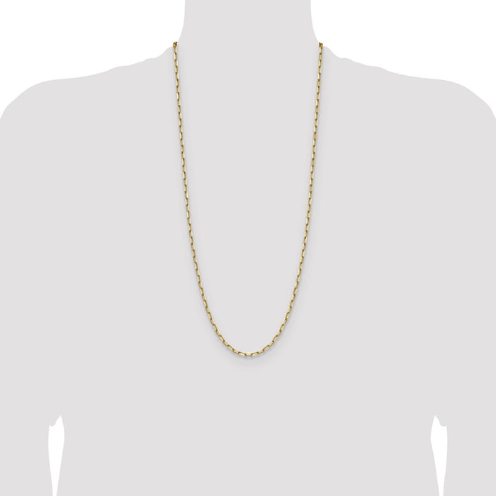 Buy 14K Solid Gold 3.5mm Beveled Paperclip Chain - Stylish Luxury Jewelry-4