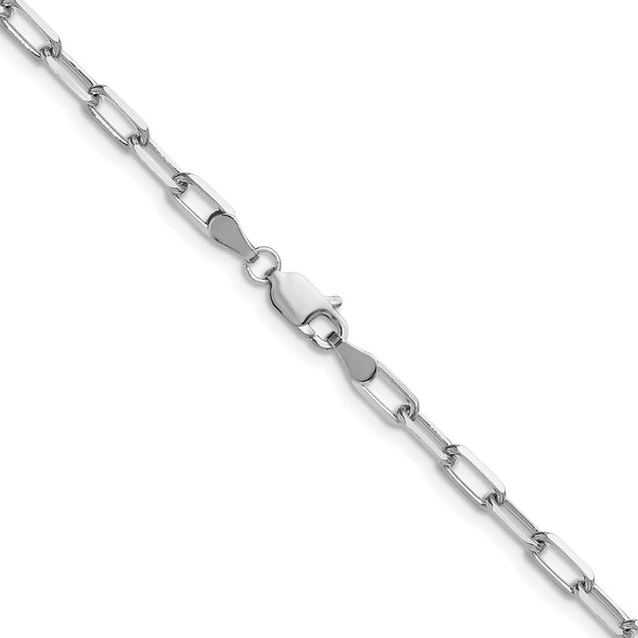 Shop 14K White Gold 3.5mm Solid Beveled Paperclip Link Chain - Stylish Luxury!-3