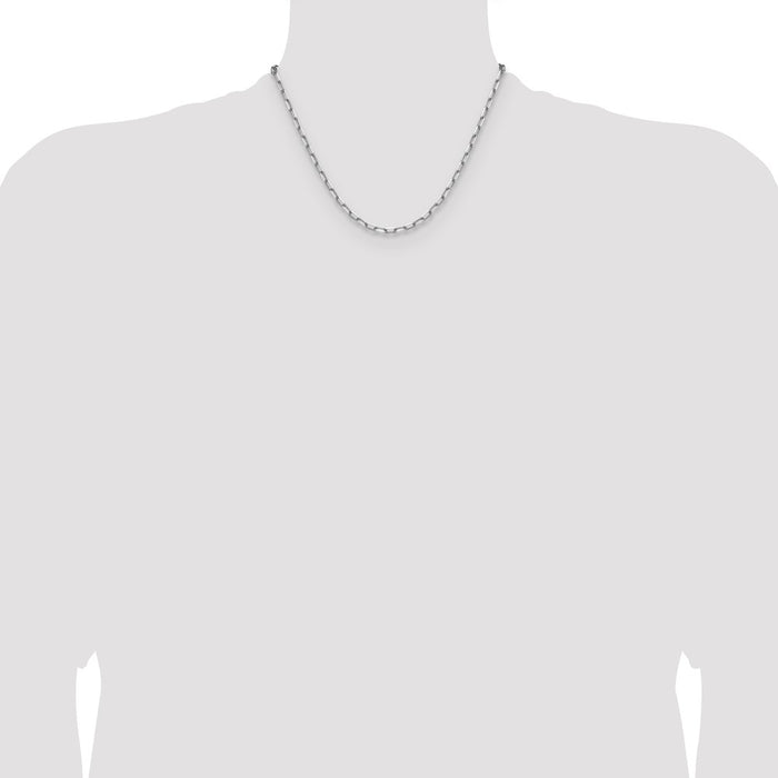 Shop Stylish 14K White Gold 3.5mm Solid Beveled Paperclip Link Chain-4