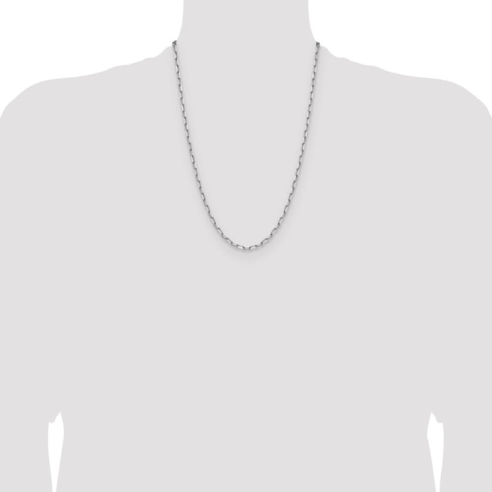 Buy Affordable 14K White Gold Beveled Paperclip Chain - 3.5mm Luxury Design-4