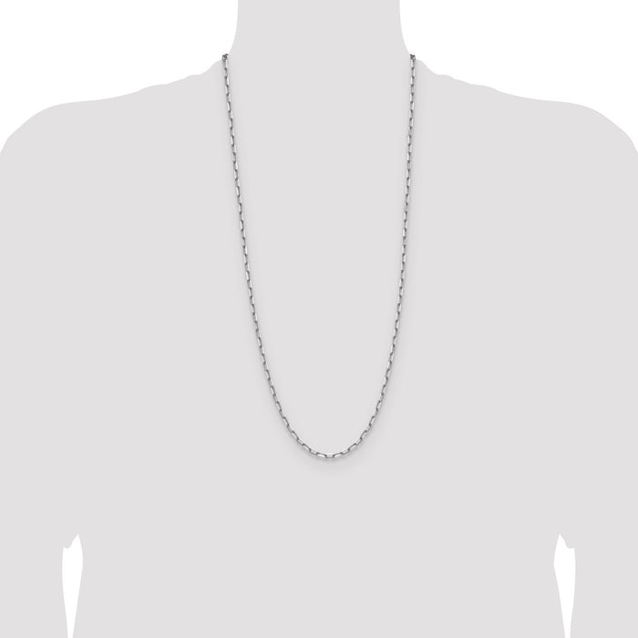 Buy Stylish 14K White Gold Beveled 3.5mm Paperclip Chain | Luxury Jewelry-4
