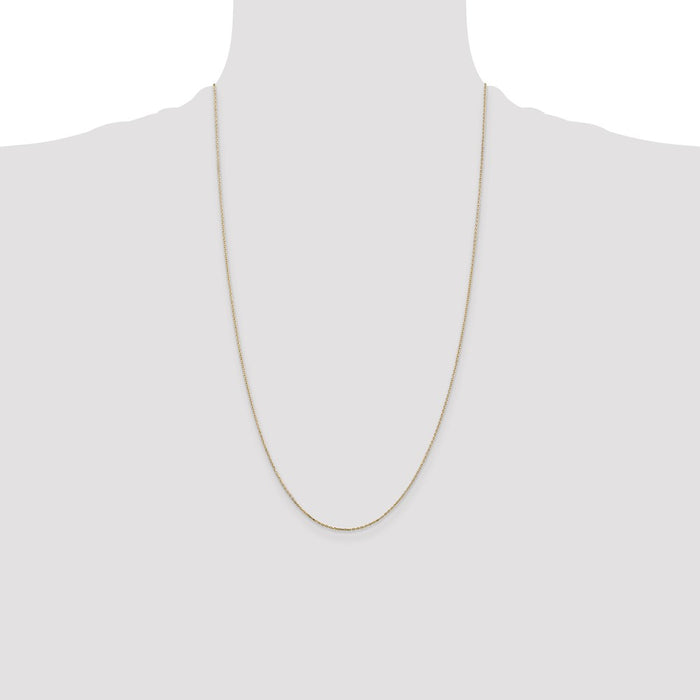 Buy Affordable 14K Gold 26-Inch 0.8mm Diamond-Cut Cable Chain, Stylish!-4