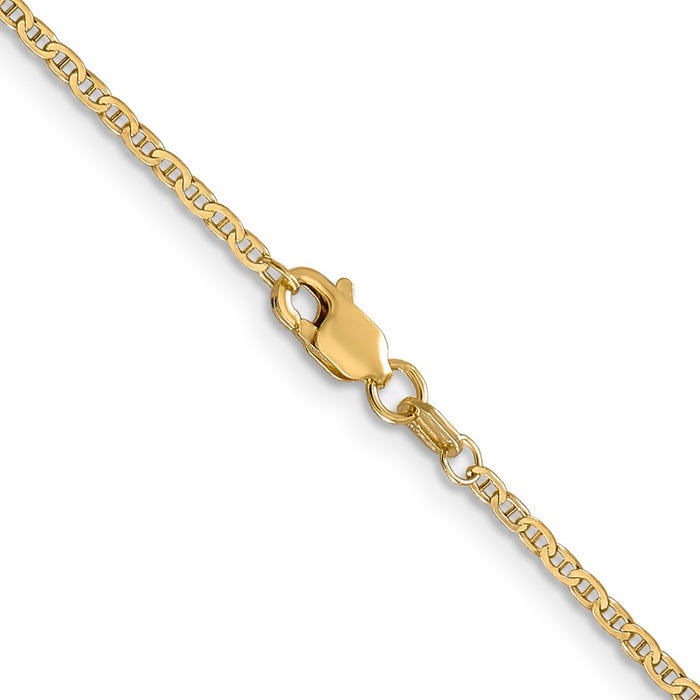 Exclusive 14K Gold 16-Inch 1.5mm Flat Anchor Link Chain - Stylish & Lightweight-3