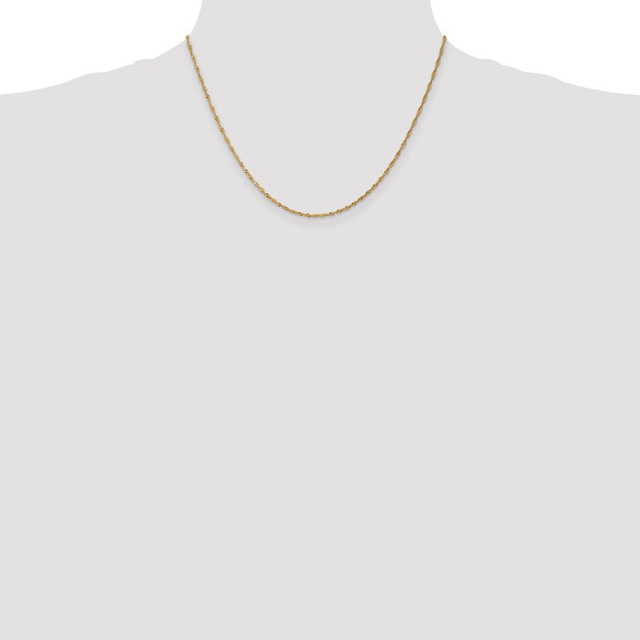 Buy Stylish 14K Gold 18-Inch Singapore Chain, 1.40mm - Luxury Jewelry Deal!-4