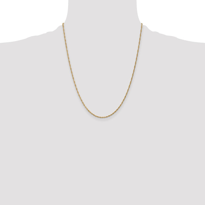 Shop 14K Gold 22-Inch Singapore Chain, 1.40mm - Stylish Luxury Accessory-4