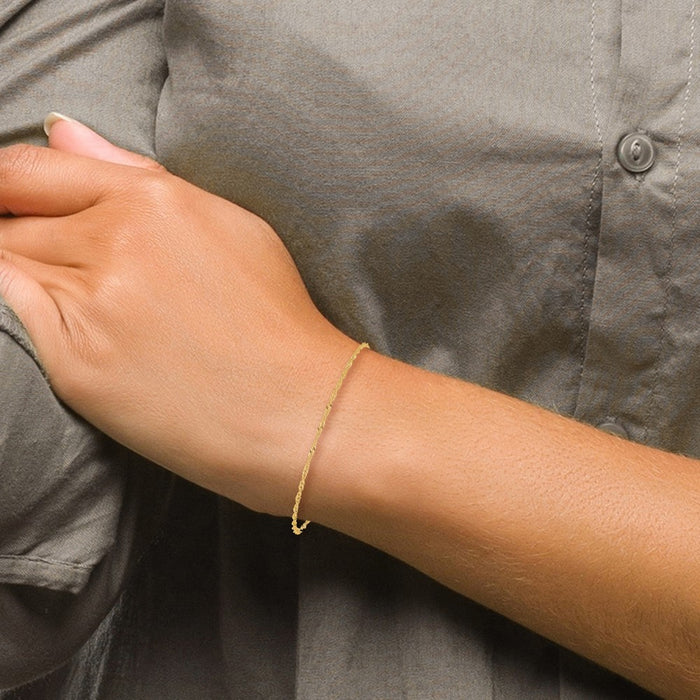 Buy Exclusive 14K Gold Singapore Chain, 7-Inch, 1.40mm Thick - Stylish Luxury-3