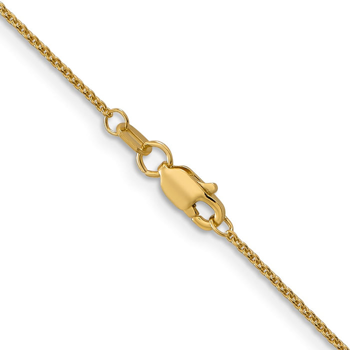 Buy Stylish 30-Inch 14K Gold 1mm Round Open Link Cable Chain, Lobster Clasp-3