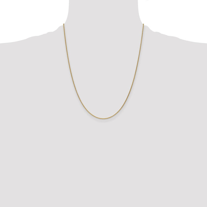 High-Quality 14K Gold 22-Inch 1mm Round Open Link Chain - Stylish Value!-4