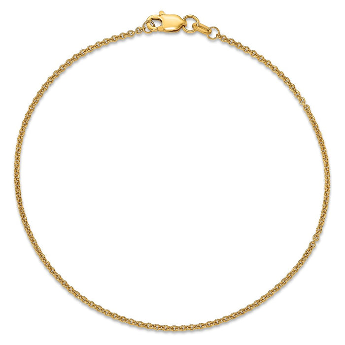 Shop 14K Gold 9-Inch 1.4mm Round Open Link Anklet - Stylish Luxury Jewelry-2