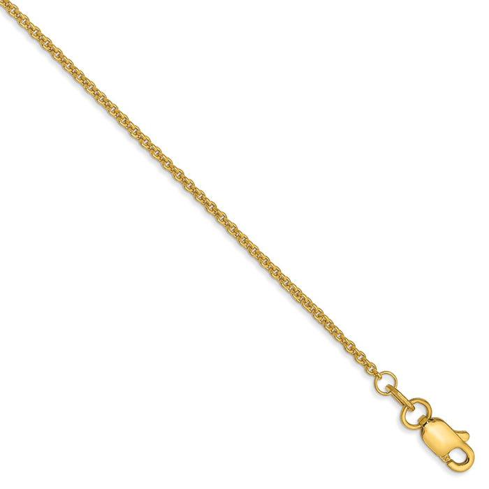 Exclusive 14K Gold 10-Inch 1.4mm Round Open Link Cable Anklet - Affordable Luxury!-1