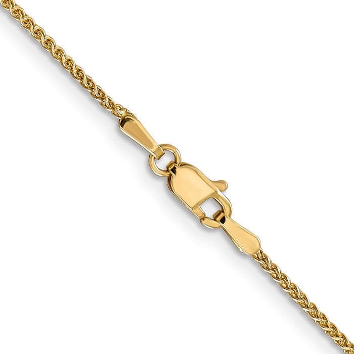 High-Quality 14K Gold 22-Inch 1.25mm Diamond-Cut Spiga Chain - Stylish Value!-3