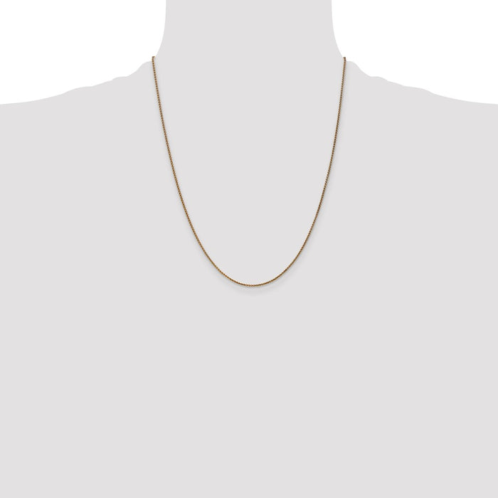 High-Quality 14K Gold 22-Inch 1.25mm Diamond-Cut Spiga Chain - Stylish Value!-4