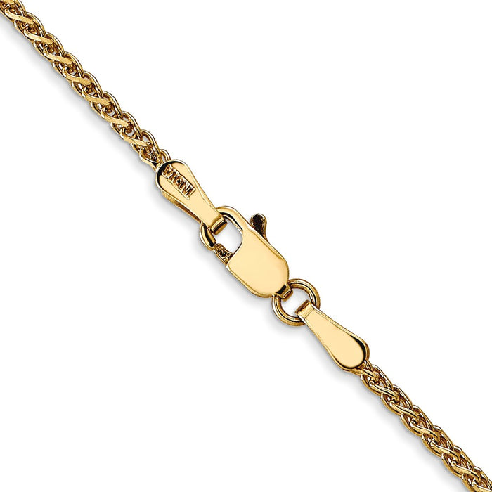 Buy 14K Gold 26-Inch Diamond-Cut Spiga Chain - Stylish 1.7mm Design-3