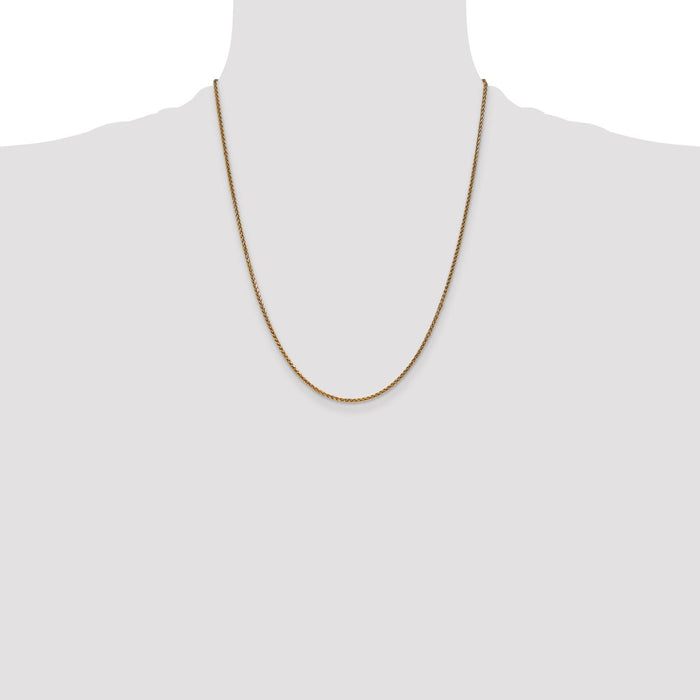 Buy Stylish 14K Gold 22-Inch Diamond-Cut Spiga Chain - 1.7mm Luxury Design-4