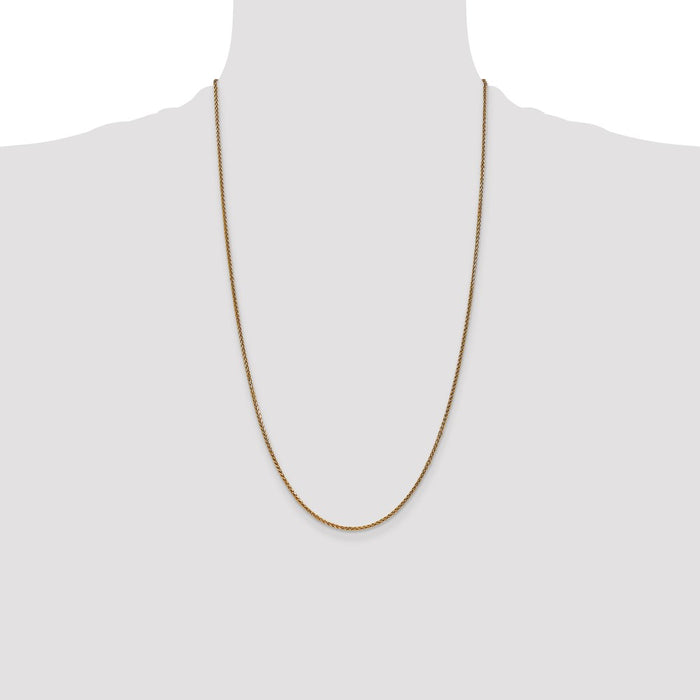 Buy 14K Gold 26-Inch Diamond-Cut Spiga Chain - Stylish 1.7mm Design-4