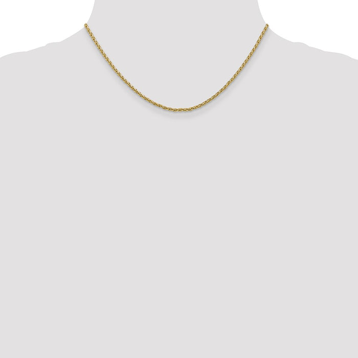 Buy 14K Gold 16-Inch Parisian Wheat Chain, 2.25mm - Stylish Value Accessory-4