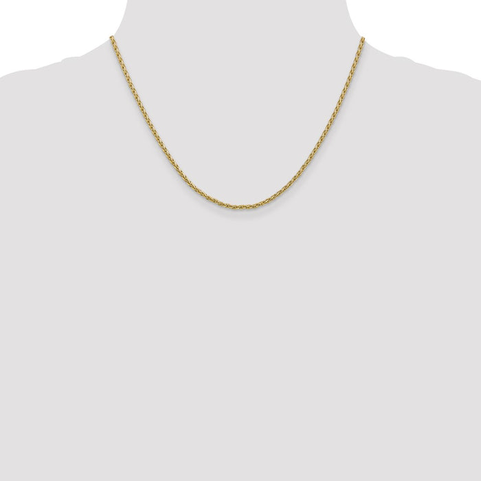 Buy 14K Gold 18-Inch Parisian Wheat Chain - Stylish .85mm Lobster Clasp-4