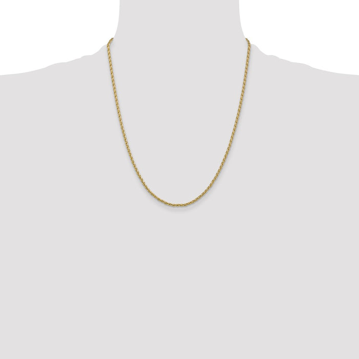 Shop Exclusive 22-Inch 14K Gold Parisian Wheat Chain 2.25mm - Stylish Value!-4