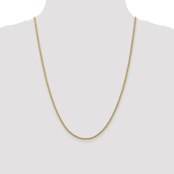 Buy Stylish 24-Inch 14K Gold Parisian Wheat Chain - 2.25mm, Lobster Clasp-4