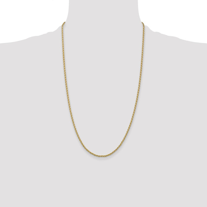 Exclusive 14K Gold 26-Inch 2.25mm Parisian Wheat Chain - Stylish Luxury-4