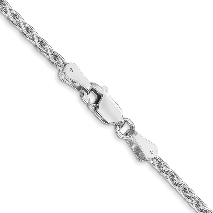 Buy 14K White Gold Parisian Wheat Chain 22-Inch 2.25mm - Stylish Luxury-3