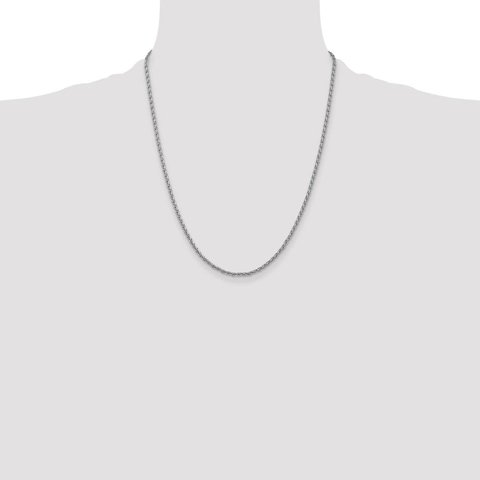 Buy 14K White Gold Parisian Wheat Chain 22-Inch 2.25mm - Stylish Luxury-4