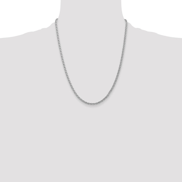 Buy Stylish 14K White Gold 22-Inch 4mm Parisian Wheat Chain - Luxury Design-4