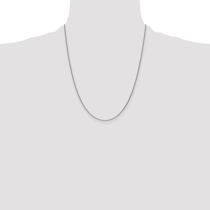 Shop 14K White Gold 22-Inch Cable Chain - Stylish 1mm Open Links-4