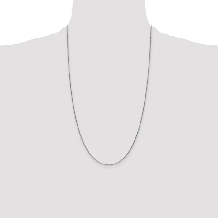 High-Quality 14K White Gold 26-Inch 1mm Cable Chain - Stylish & Affordable!-4