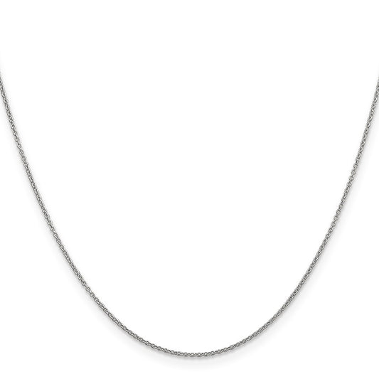 Shop 14K White Gold 14-Inch Cable Chain - Stylish 0.9mm Design, Spring Ring Clasp
