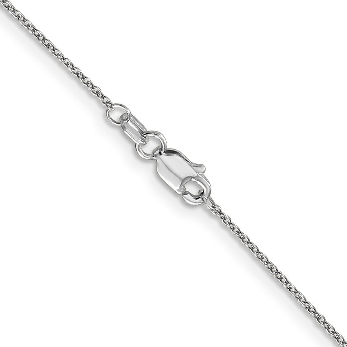 Shop Stylish 14K White Gold 20-Inch 0.9mm Cable Chain with Lobster Clasp-3