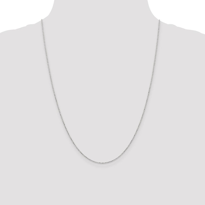 Buy 14K White Gold 24-Inch Diamond-Cut Pendant Chain - Stylish & Affordable!-4