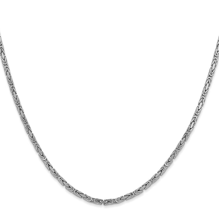 Buy 14K White Gold 18-Inch 2mm Byzantine Chain - Stylish & Affordable Luxury-2
