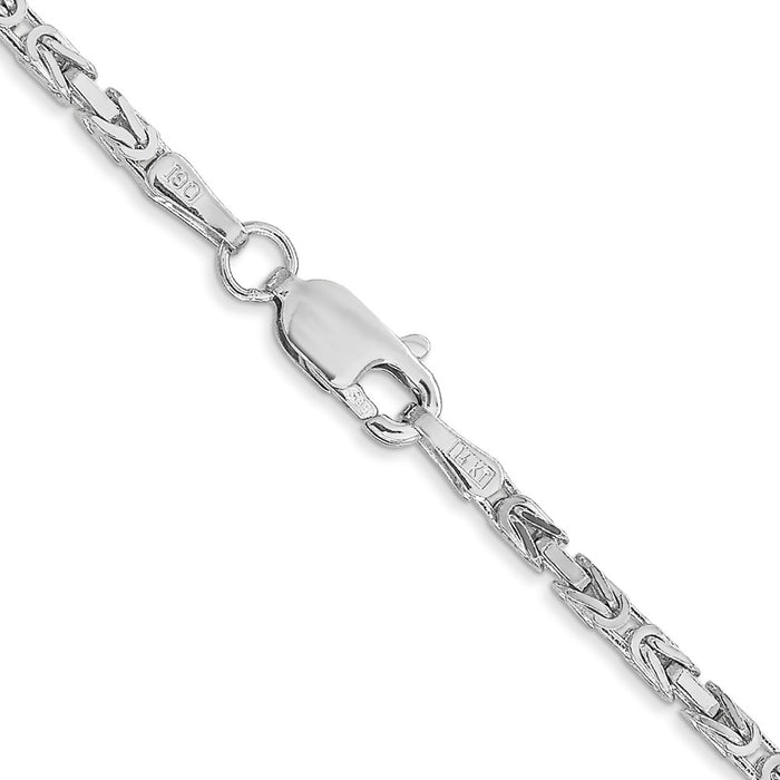 Buy Exclusive 14K White Gold Byzantine Chain 24-Inch 2mm - Stylish Value!-3