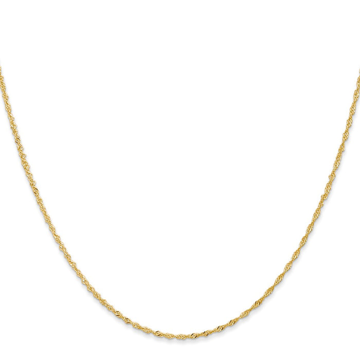 Buy 14K Gold 14-Inch Singapore Chain - Stylish 1.10mm Design, Great Value-2