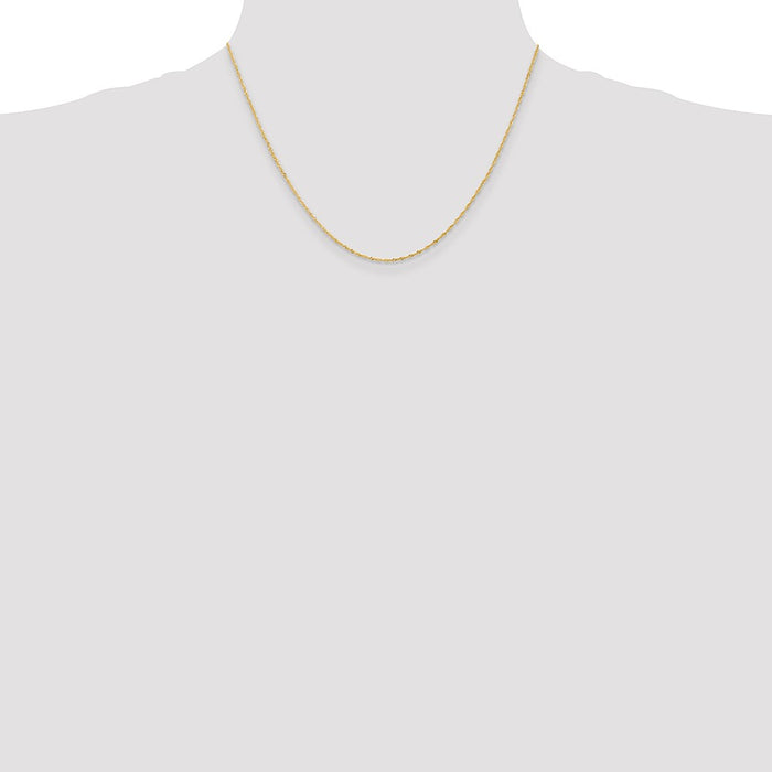 High-Quality 14K Gold Singapore Chain 18-Inch, 1.10mm - Stylish Value!-4